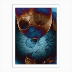 Abstraction Blue And Gold 1 Art Print