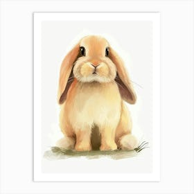Holland Lop  Rabbit Kids Illustration 1 Art Print