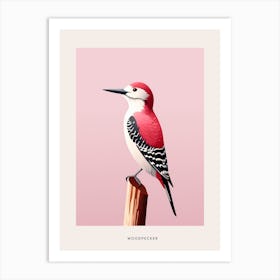 Minimalist Woodpecker 3 Bird Poster Art Print