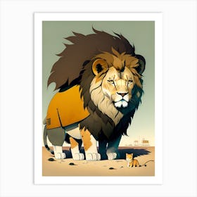 Lion And Cat Art Print