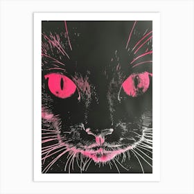 Pink Cat Canvas Print Art Print