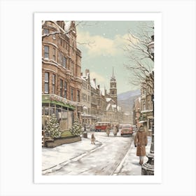 Vintage Winter Illustration Belfast Northern Ireland 1 Art Print