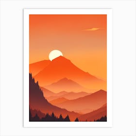 Misty Mountains Vertical Background In Orange Tone 34 Art Print