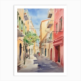 Bari, Italy Watercolour Streets 3 Art Print