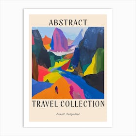 Abstract Travel Collection Poster Zermatt Switzerland 4 Art Print