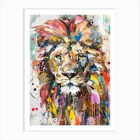 Abstract Lion Colourful Art Print Art Print