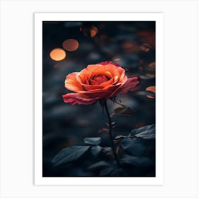 Bokeh Rose Art Print