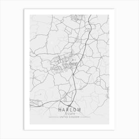 Harlow Map Art Print