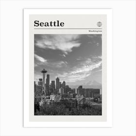 Seattle Black And White Art Print
