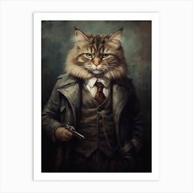 Gangster Cat Siberian 3 Art Print