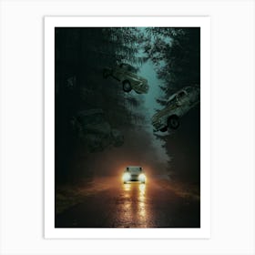 Flying Ghost Cars Art Print