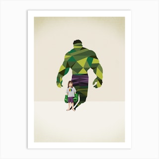 Super Shadows Hulk Girl Art Print