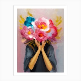 Holding Flowers Art Print