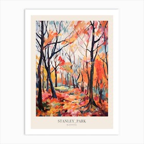 Autumn City Park Painting Stanley Park Blackpool United Kingdom 1 Poster Art Print