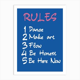 Rules Art Print