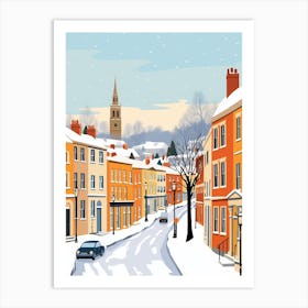 Retro Winter Illustration Richmond England 4 Art Print