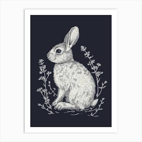 Tans Rabbit Minimalist Illustration 2 Art Print