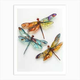 Dragonfly Set Art Print