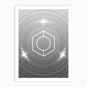 Geometric Glyph in White and Silver with Sparkle Array n.0017 Art Print