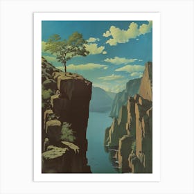 Tree On The Cliff Art Print