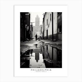 Poster Of Philadelphia, Black And White Analogue Photograph 2 Art Print