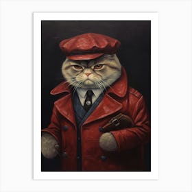 Gangster Cat Scottish Fold Art Print