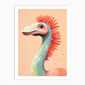 Colourful Dinosaur Corythosaurus 3 Art Print