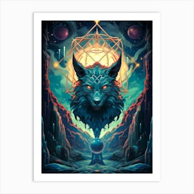 Wolf In Space Art Print