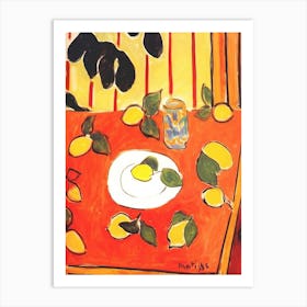 Henri Matisse Black Philodendron And Lemons Art Print