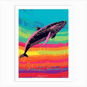 Colour Burst Whale 3 Art Print