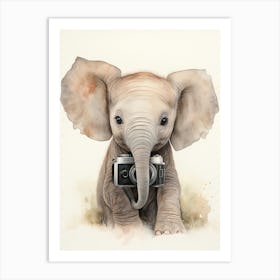 Elephant Painting Photographing Watercolour 1 Art Print