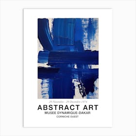 Blue Brush Strokes Abstract 5 Exhibition Poster Art Print
