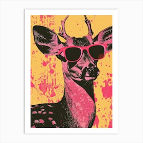 Deer In Pink Sunglasses Poster