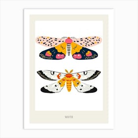 Colourful Insect Illustration Moth 1 Poster Art Print