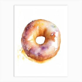 Apple Fritter Donut Cute Neon 2 Art Print
