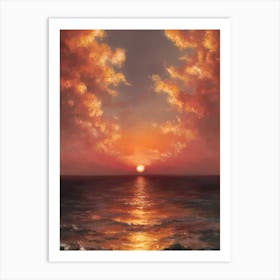 Sunset Over The Ocean 6 Art Print