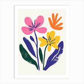 Flowers On A White Background 27 Art Print