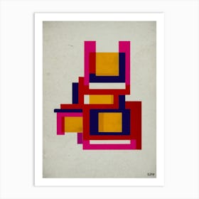 Minimal, Suprematism, Abstract Forms – Pink Art Print