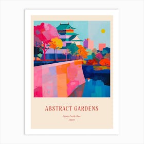 Colourful Gardens Osaka Castle Park Japan 2 Red Poster Art Print