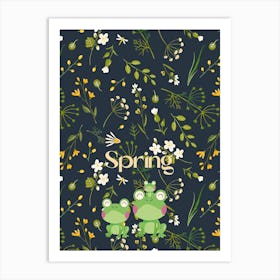 Spring Frogs 1 Art Print