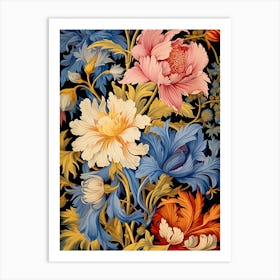 Flowers On A Black Background 1 Art Print