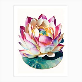Giant Lotus Decoupage 4 Art Print