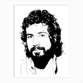 Cat Stevens Handsome Black In White Art Print