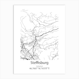 Steffisburg,Switzerland Minimalist Map Art Print