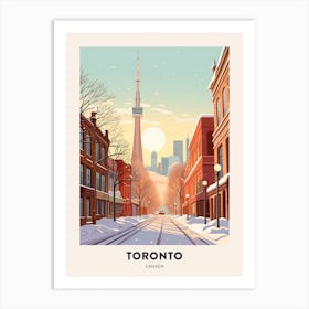 Vintage Winter Travel Poster Toronto Canada 2 Art Print