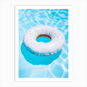 White Donut Pool Float Art Print