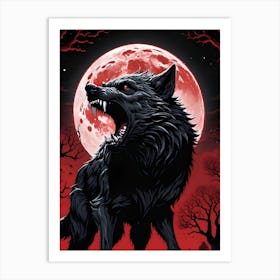 Wolf In The Moonlight 1 Art Print