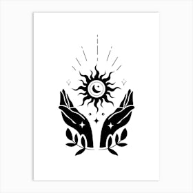 Sun And Hands Art Print