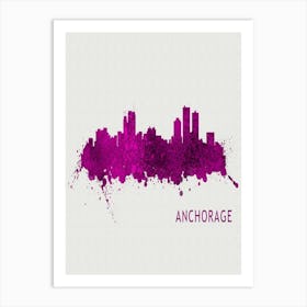 Anchorage Alaska City Purple Art Print