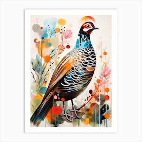 Bird Painting Collage Grouse 2 Art Print